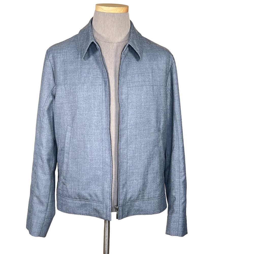 Tumi Men’s Gray Wool Zip Front Lined Jacket Made in Peru Size Large EUC - Picture 2 of 14